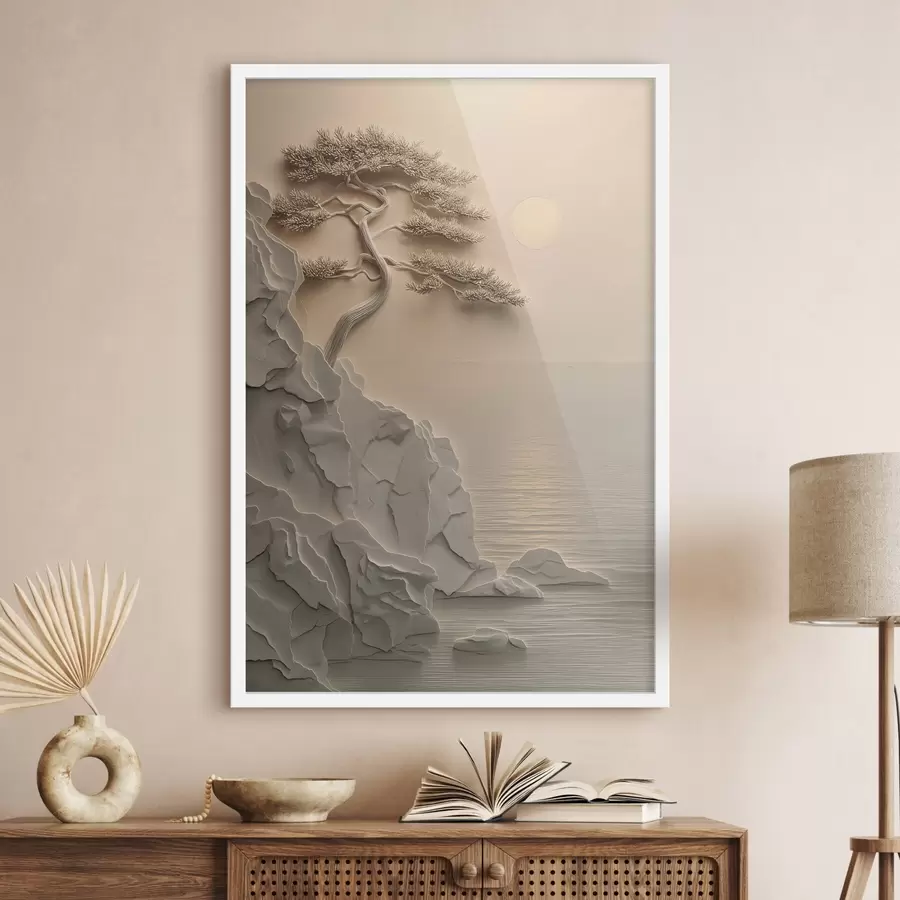 Papier peint photo Arbre au bord de la mer f49001