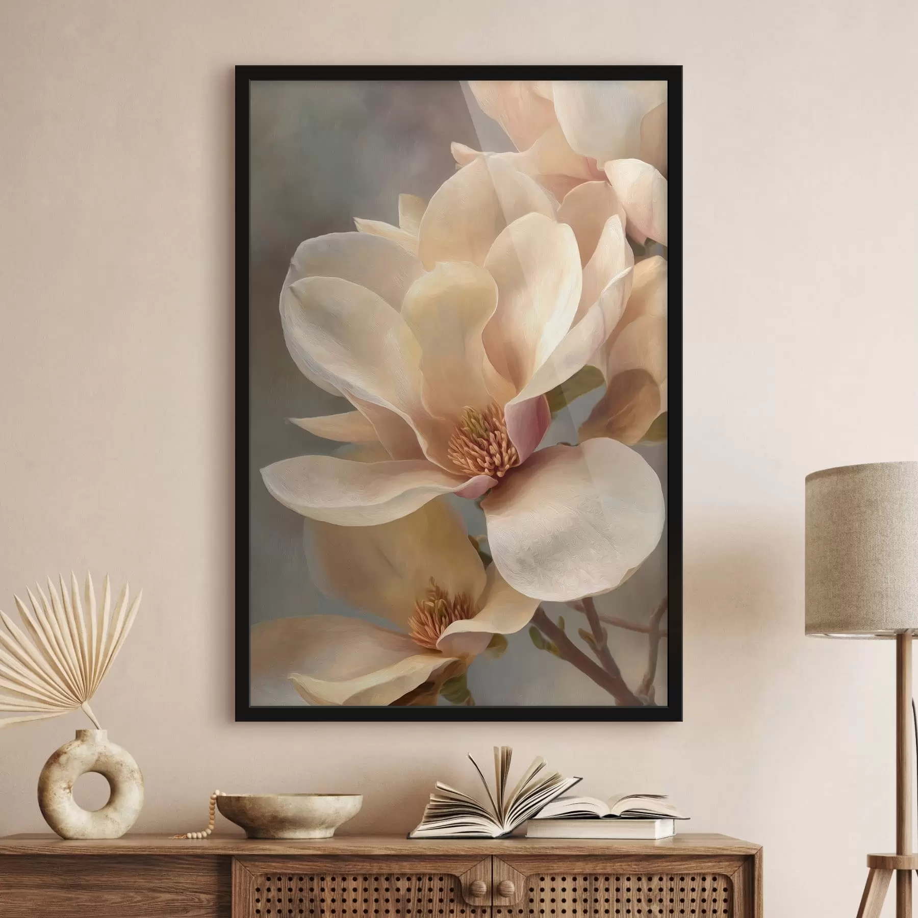 Papier peint photo Gros plan sur une fleur de magnolia f49016