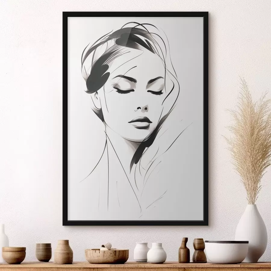 Papier peint photo Esquisse d'une femme abstraite f49024