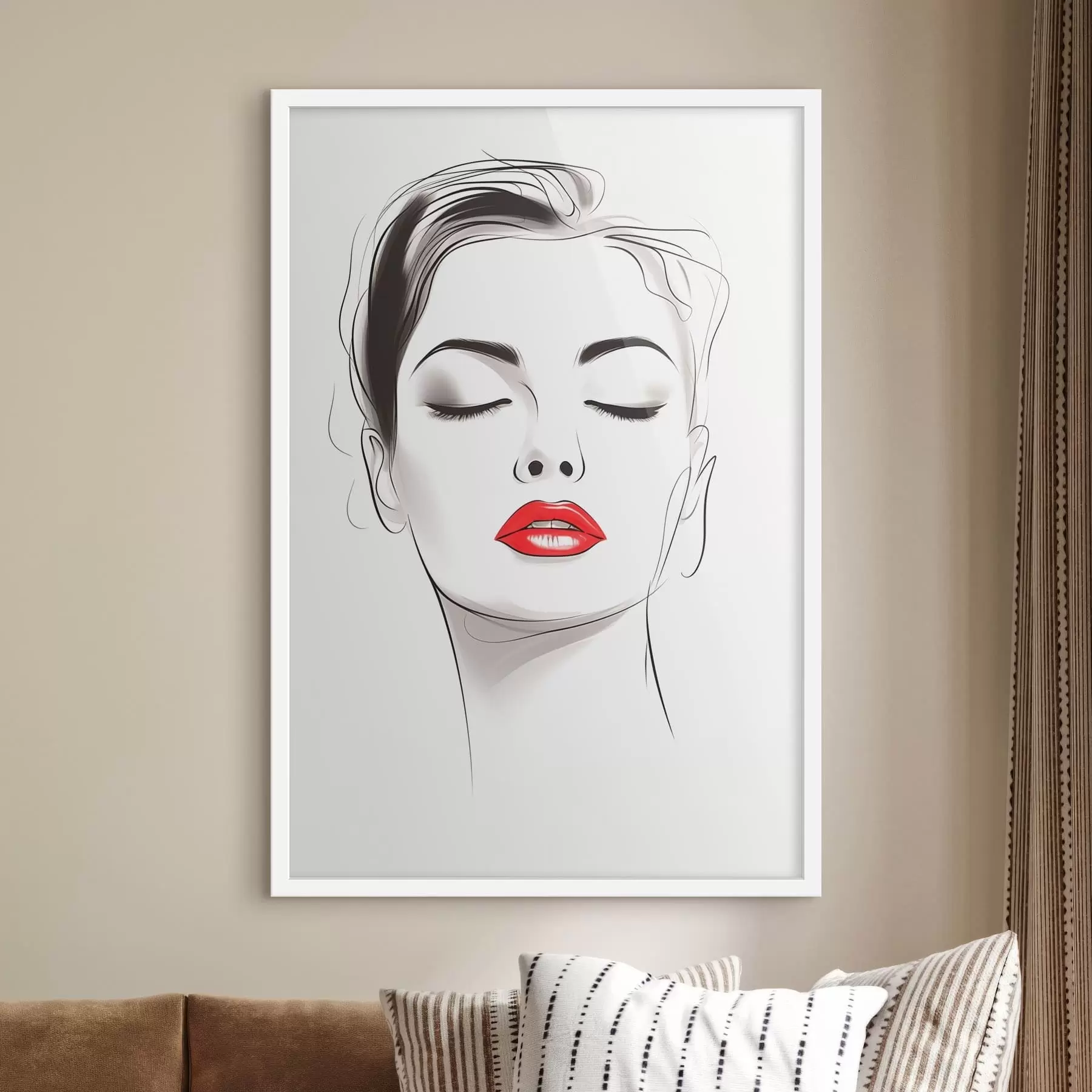 Papier peint photo Dessin au trait minimaliste f49025