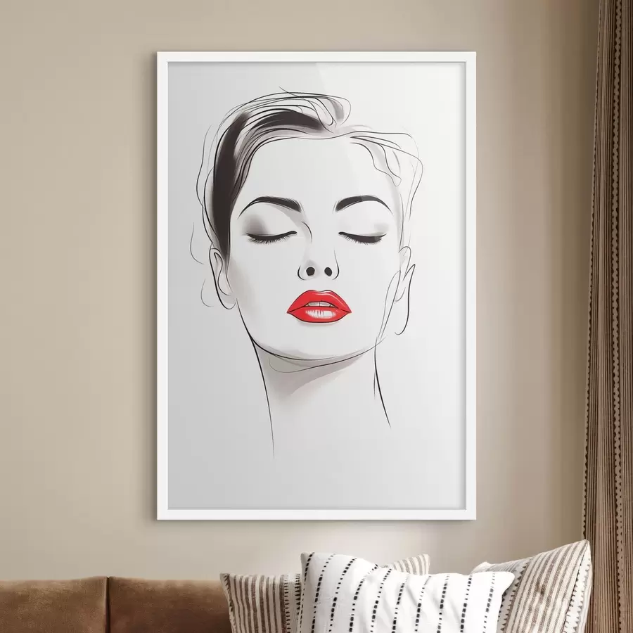 Papier peint photo Dessin au trait minimaliste f49025