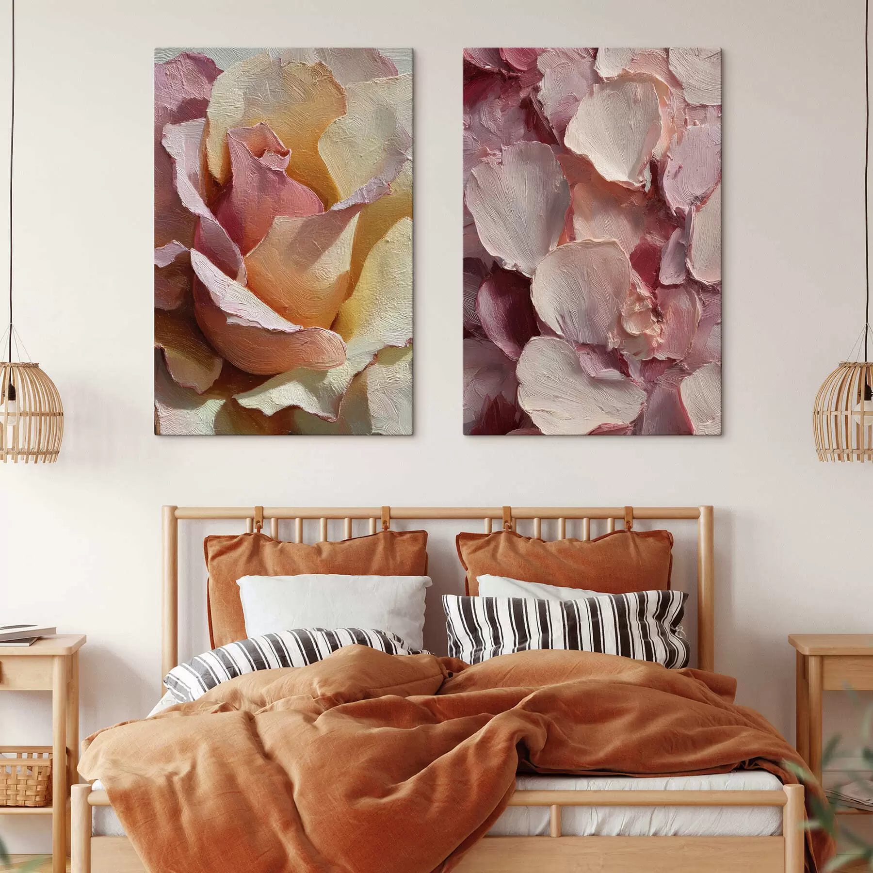  Schilderijen Bloemen met textuur m30424
