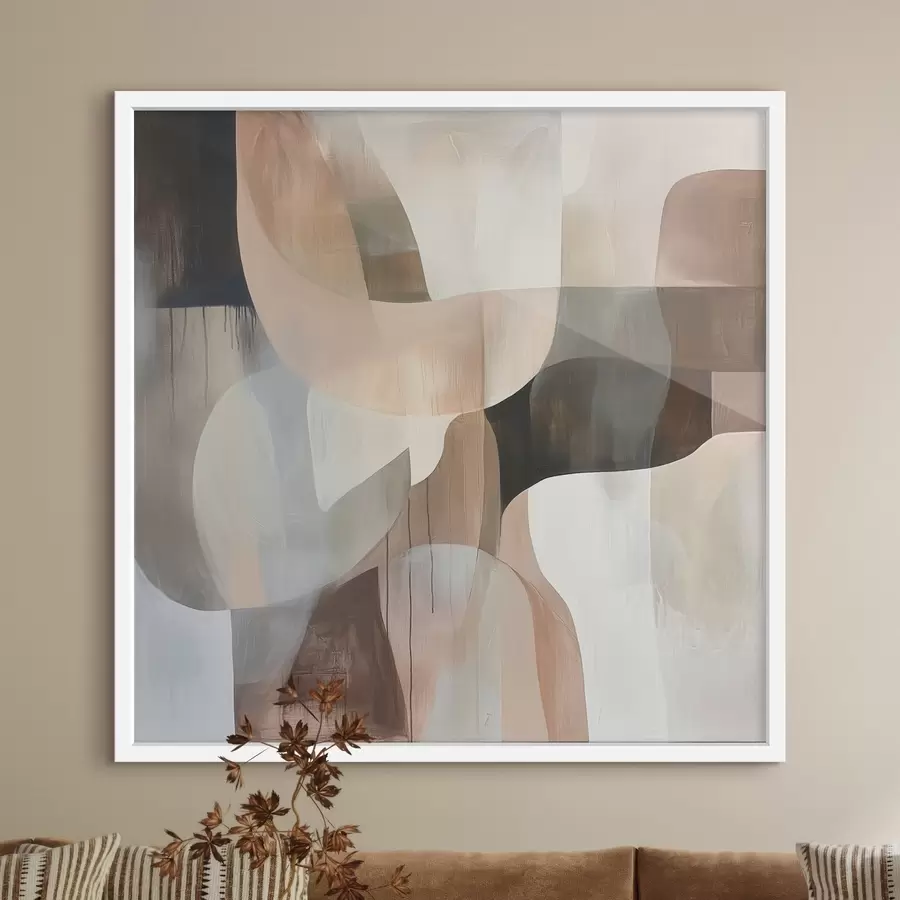 Papier peint photo Composition abstraite dans une palette de tons chauds beige-corail f48859