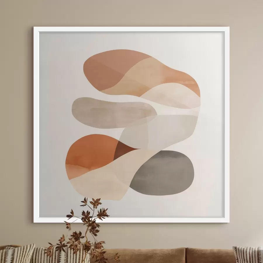 Papier peint photo Une harmonie entre des pétales translucides et des formes douces, dans un style minimaliste f48864