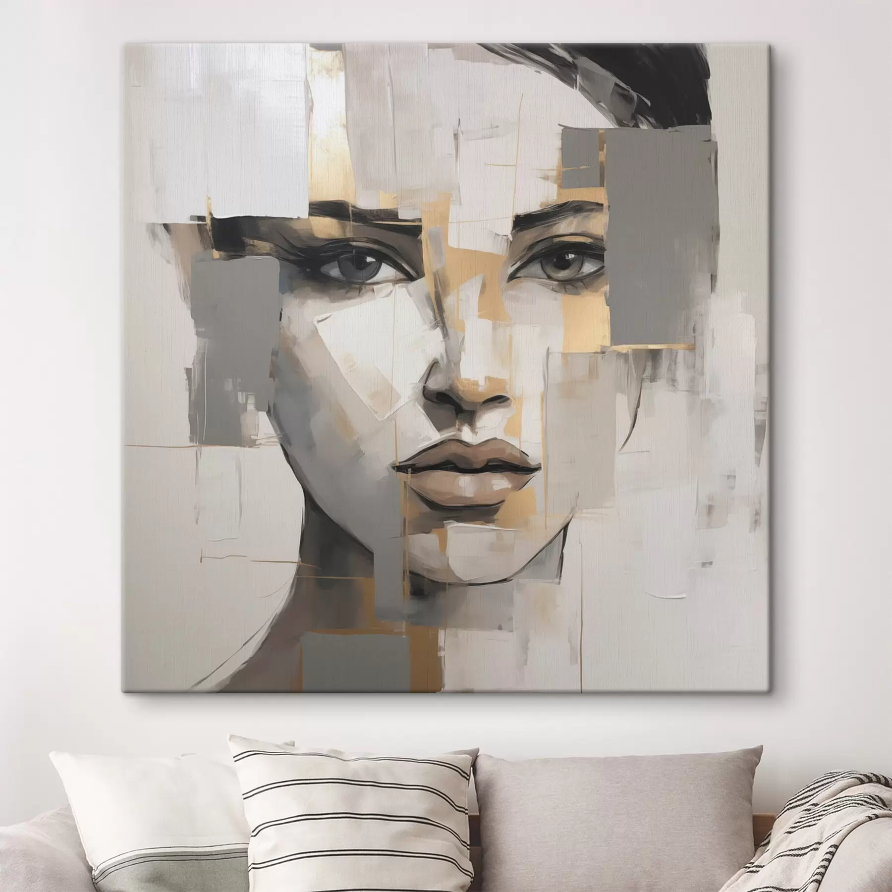 Schilderijen Abstract vrouwelijk portret, imitatie van een schilderij s49056