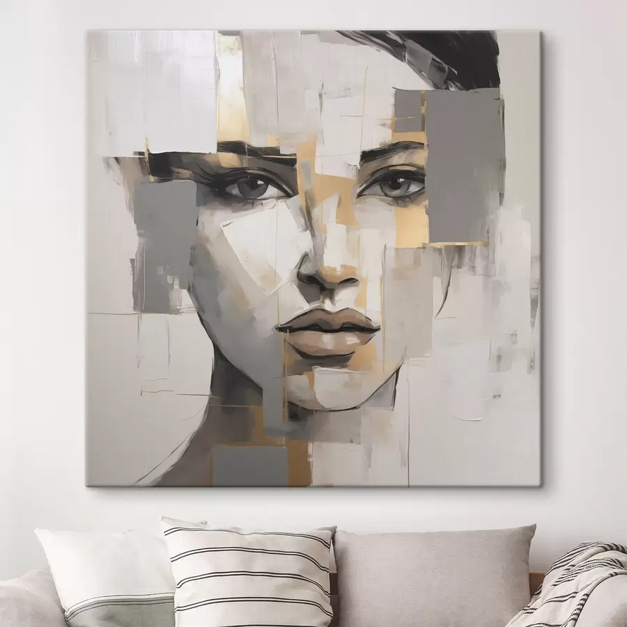  Peintures Portrait féminin abstrait imitant la peinture s49056