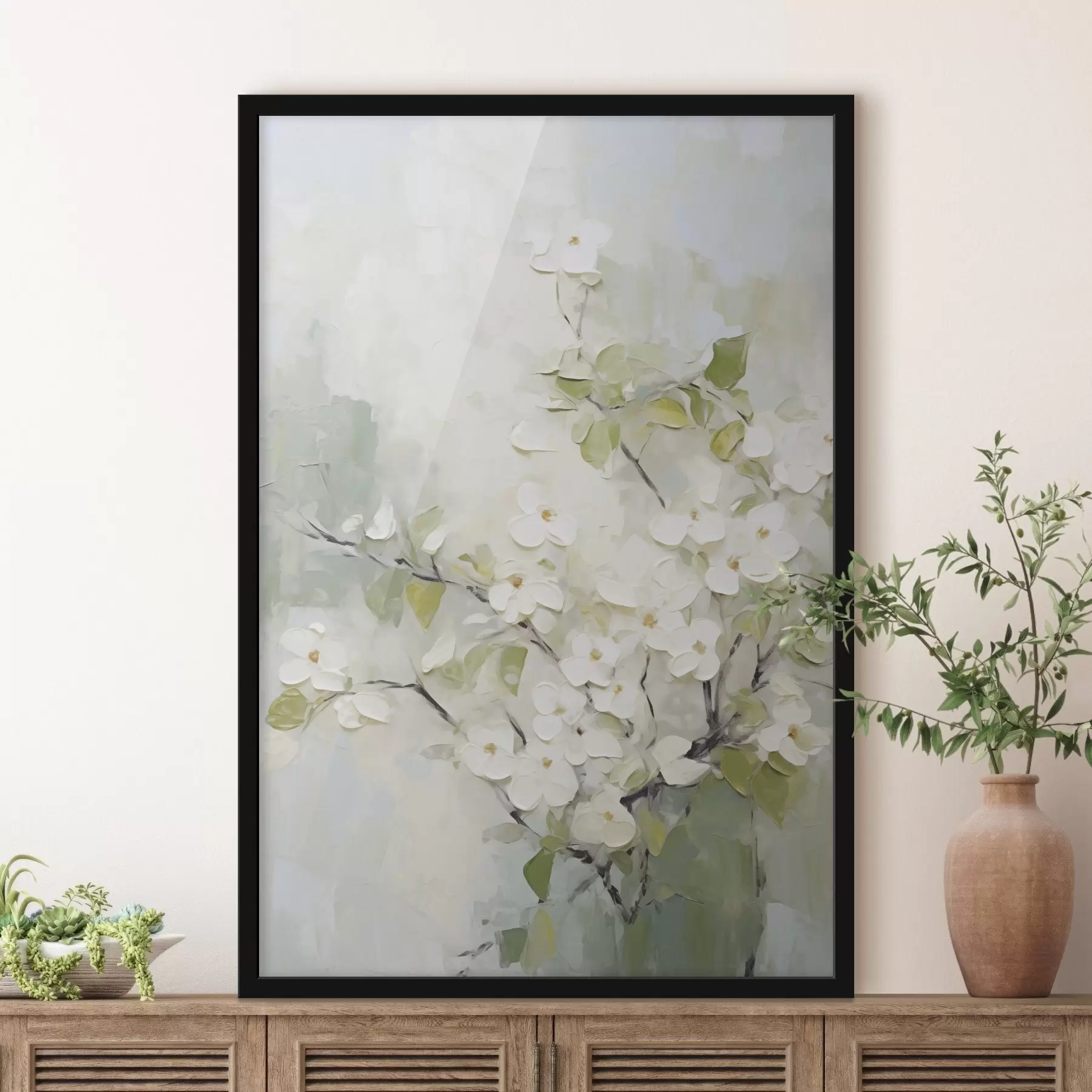 Fotobehang Abstracte bloemen imitatie van schilderkunst f49048
