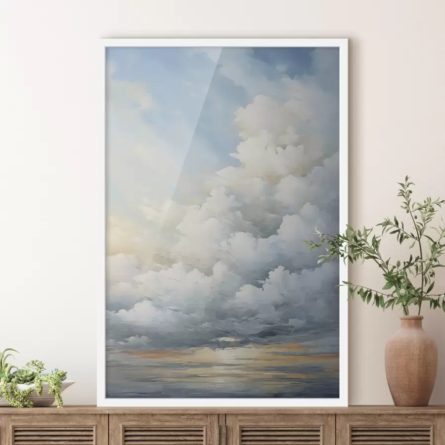 Fotobehang Wolken in de lucht imitatie van schilderij f49057