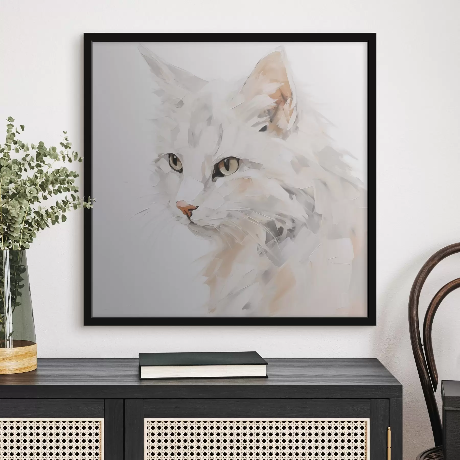 Fotobehang Kat imitatie schilderij f49060