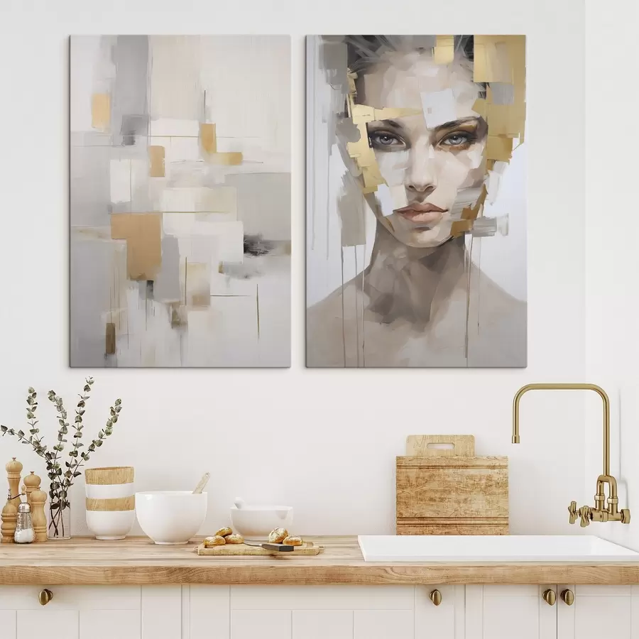  Peintures Abstraction moderne et portrait féminin m30436