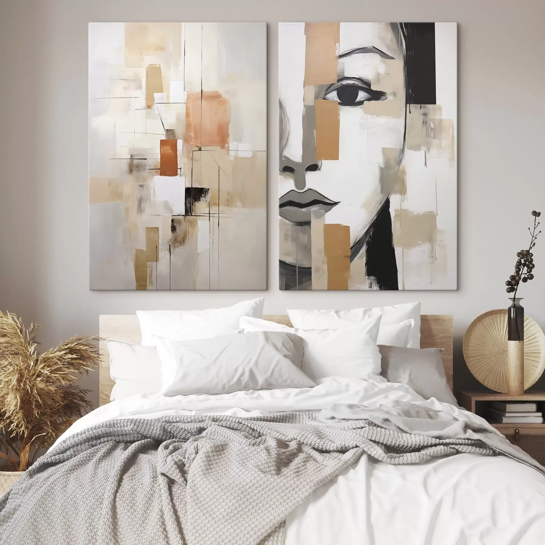  Peintures Imitation de portrait féminin et de peinture abstraite m30440