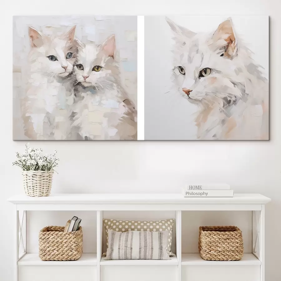 Papier peint photo Peinture imitation chats m30443