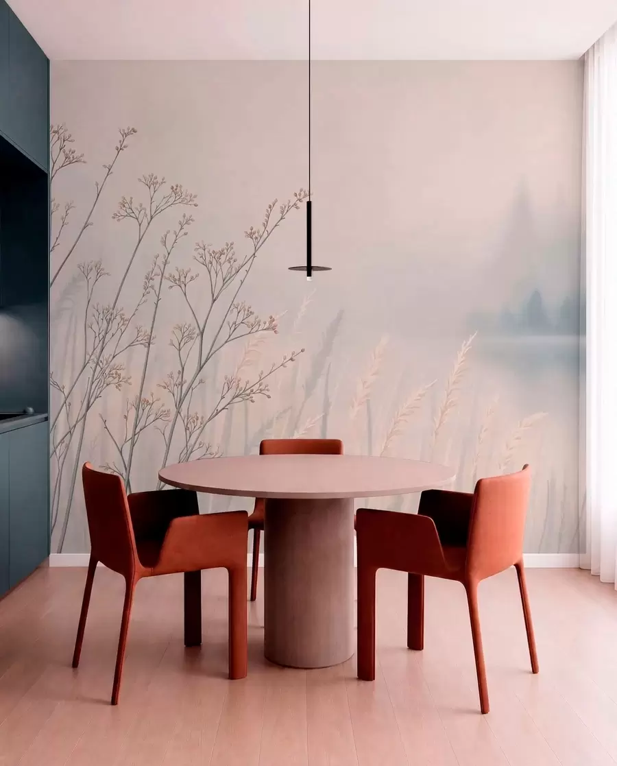 Fotobehang Nevel langs de oever w05534