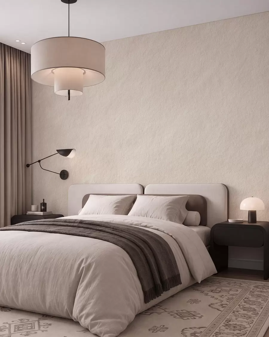 Fotobehang Lichtbeige achtergrond in decoratief pleisterwerkstijl, minimalistisch, met steenstructuur w09800