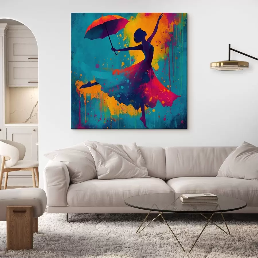  Peintures Une danseuse avec un parapluie s49096