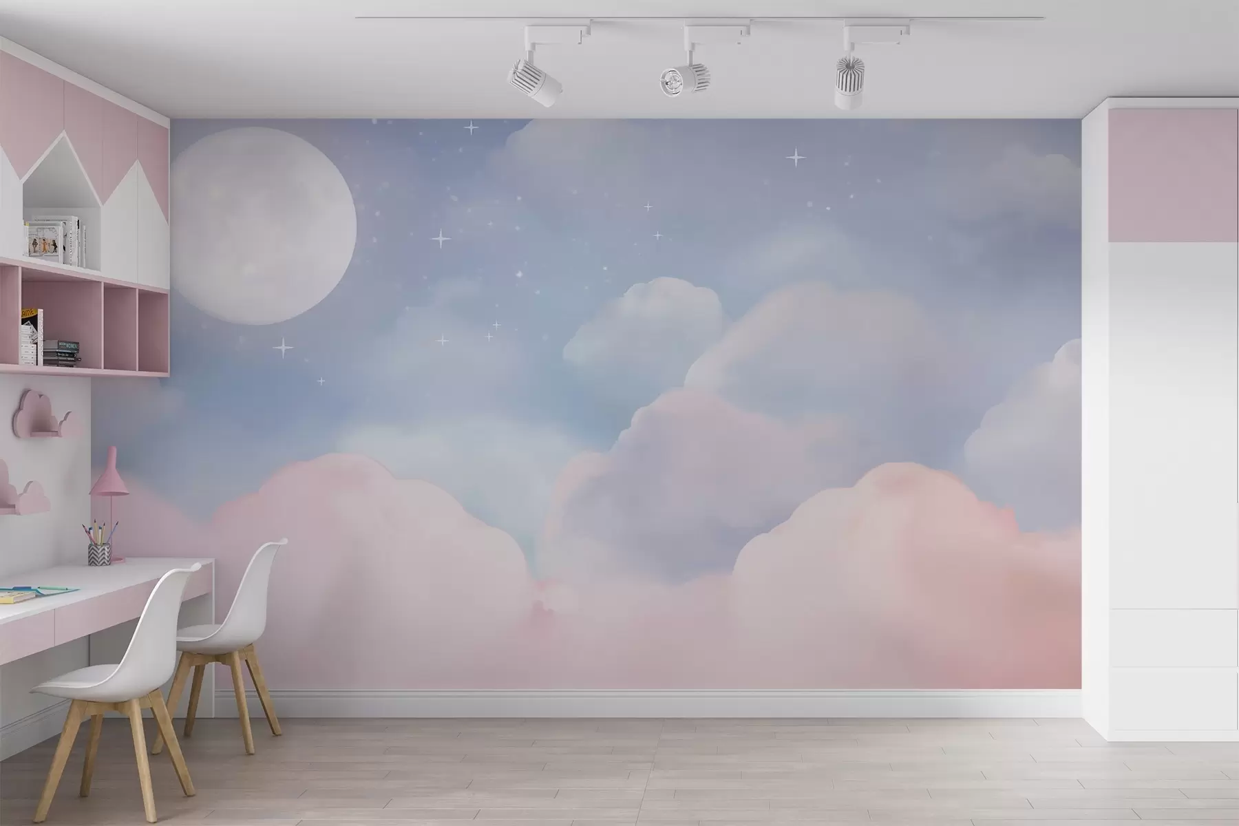 Fotobehang De maan aan de hemel w05595