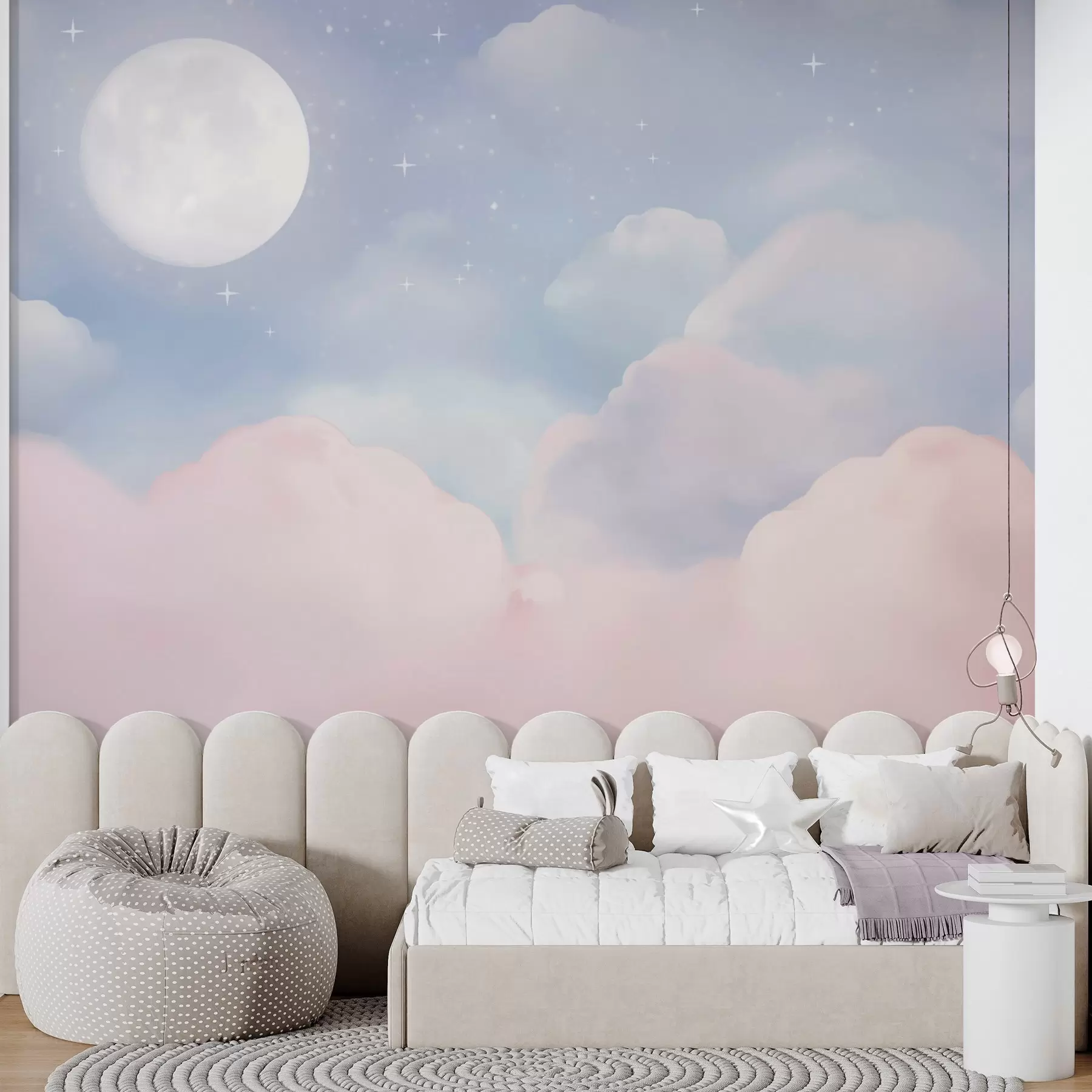 Fotobehang De maan aan de hemel w05595