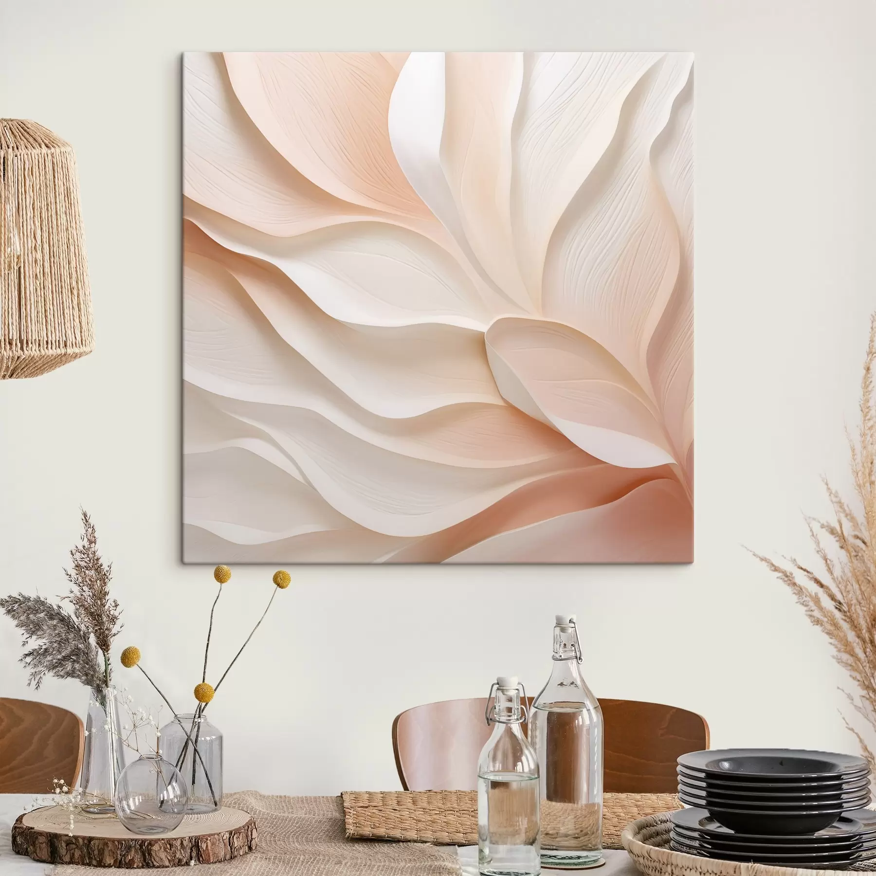  Schilderijen Abstracte kunst met nabootsing van volumetrische penseelstreken s49061