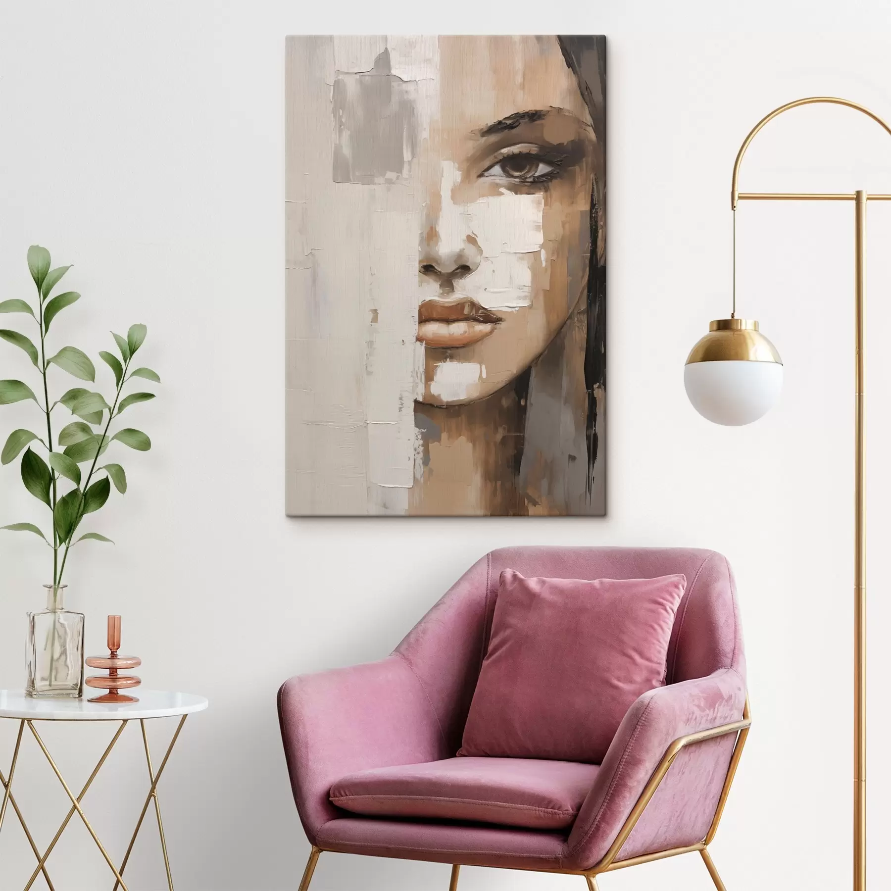  Schilderijen Abstract vrouwelijk portret, imitatie van een schilderij s49076