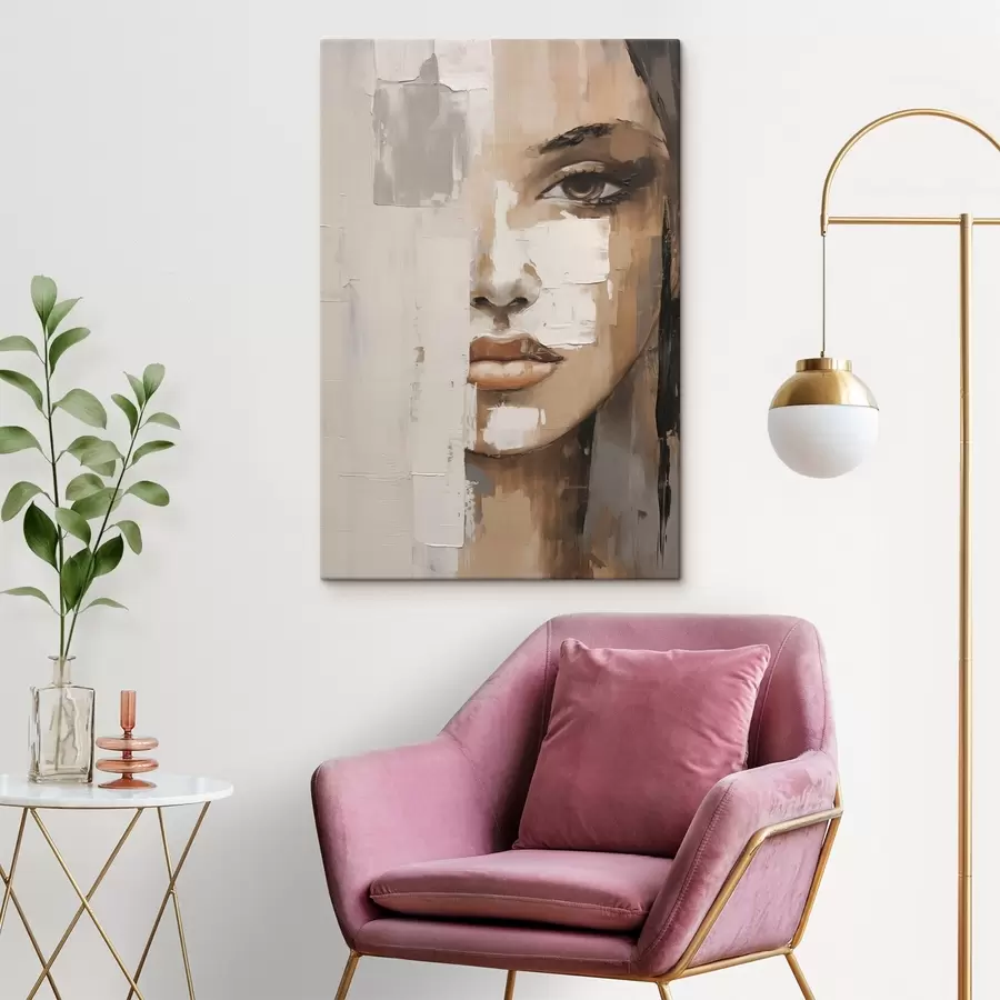  Peintures Portrait féminin abstrait imitant la peinture s49076