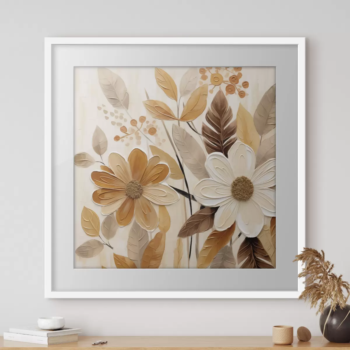 Affiche Fleurs stylisées, imitation de peinture f49072