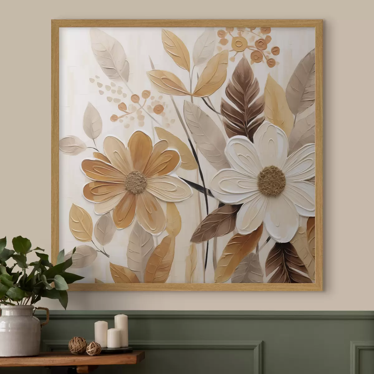 Affiche Fleurs stylisées, imitation de peinture f49072
