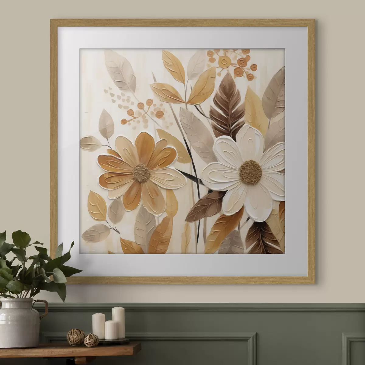 Affiche Fleurs stylisées, imitation de peinture f49072