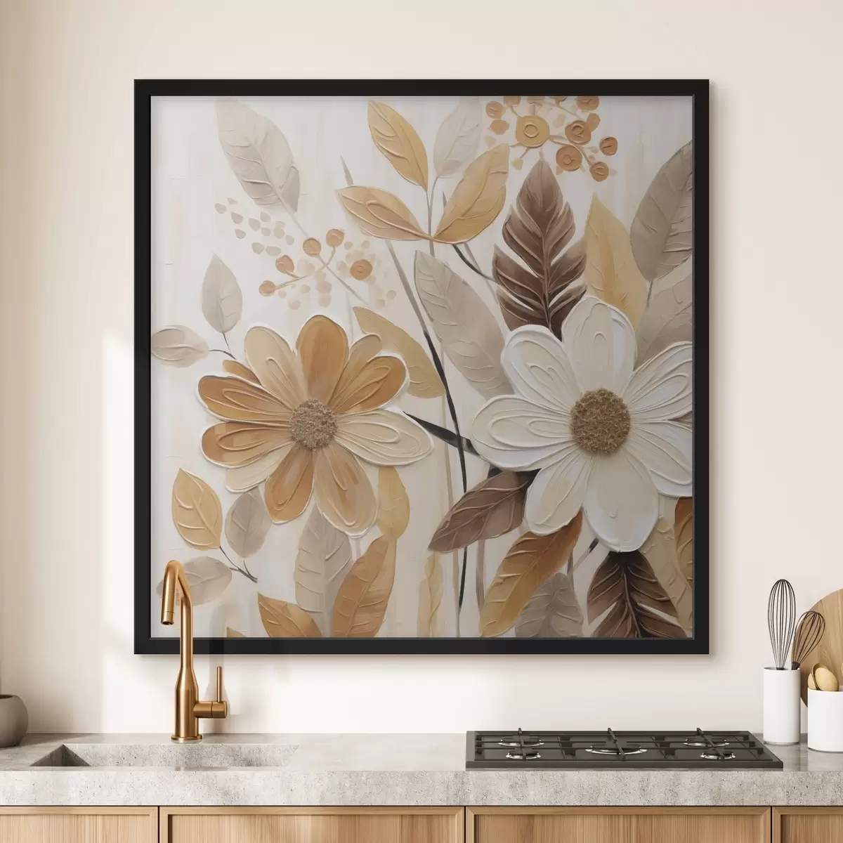 Affiche Fleurs stylisées, imitation de peinture f49072