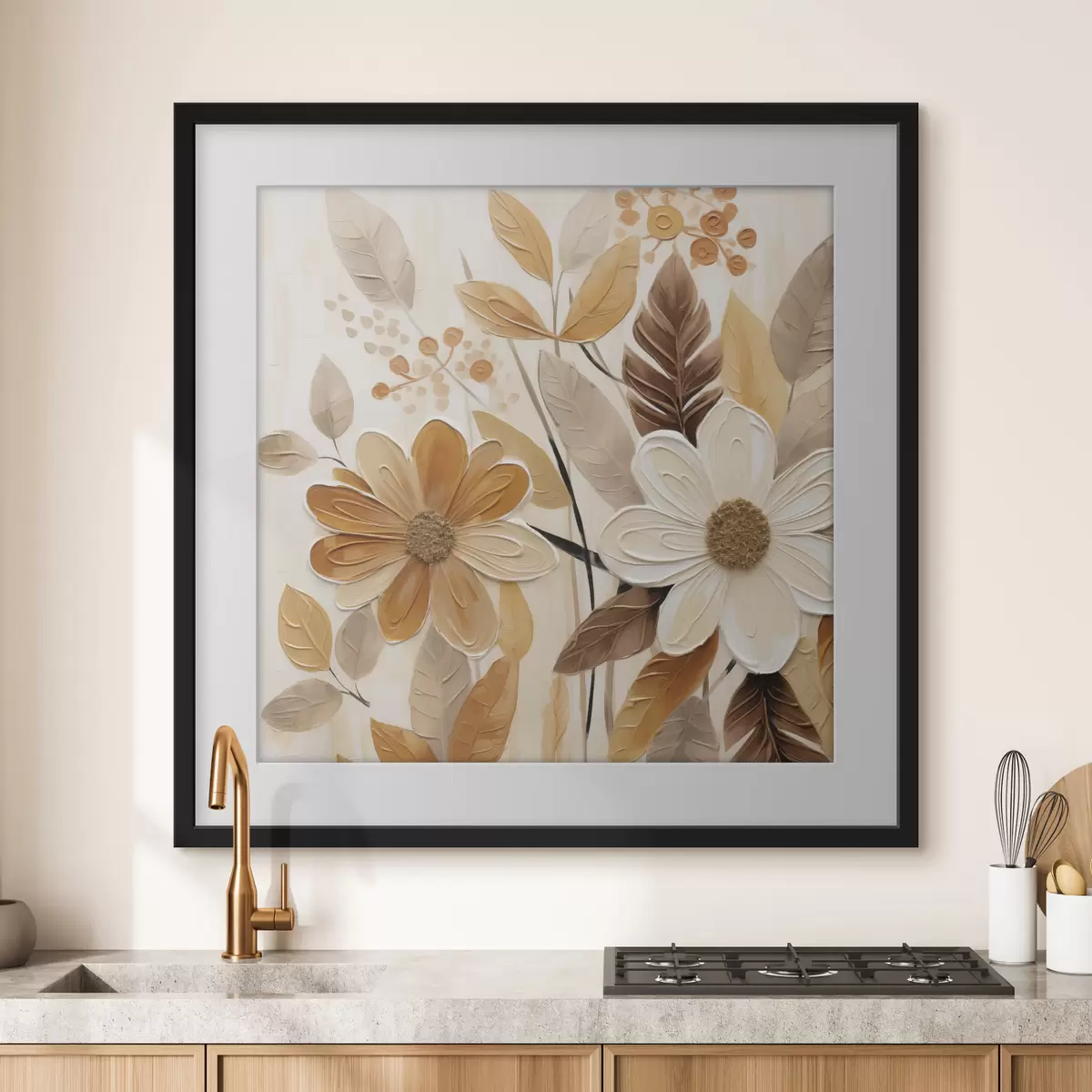 Affiche Fleurs stylisées, imitation de peinture f49072