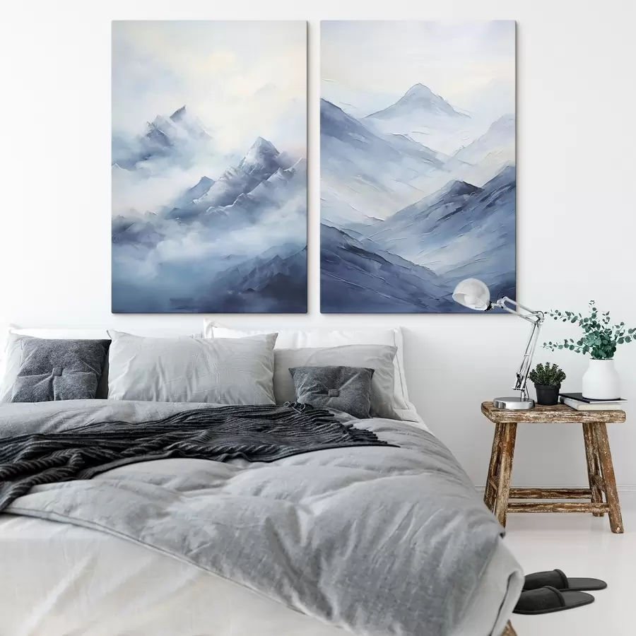 Fotobehang Berglandschap imitatie van schilderij m30448