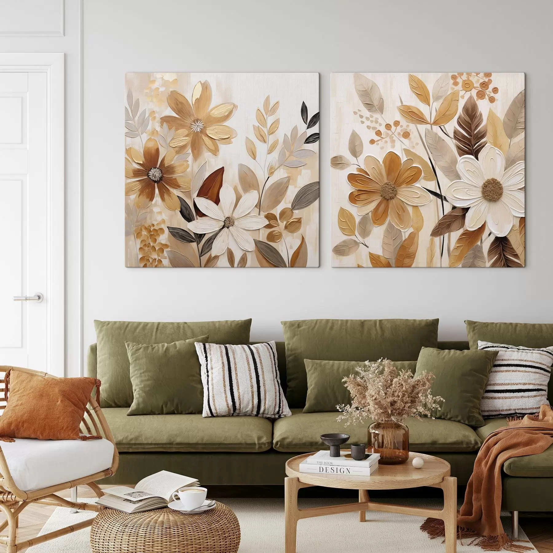  Schilderijen Gestileerde bloemen, geïnspireerd op een schilderij m30449