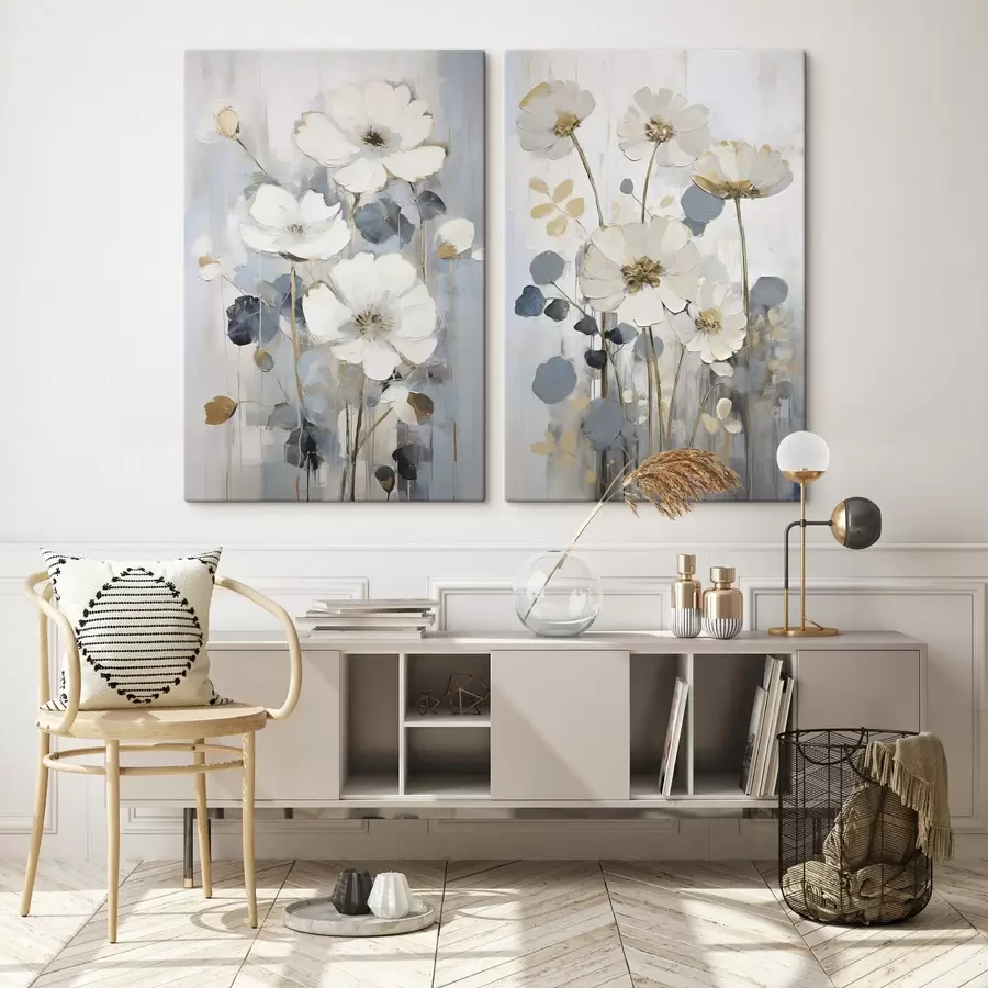 Fotobehang Abstracte bloemen imitatie van schilderkunst m30450