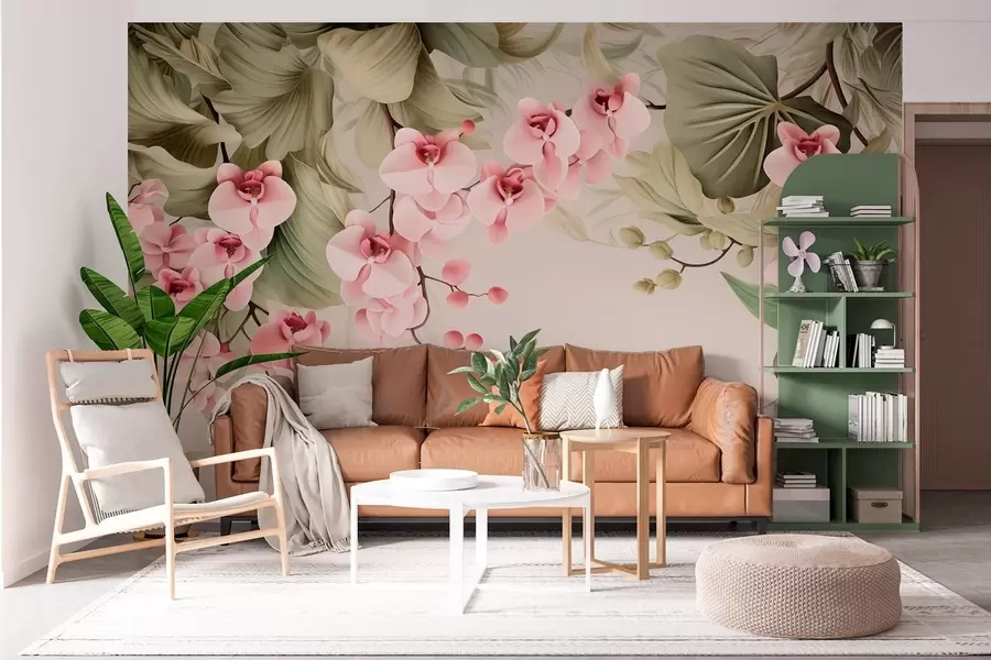 Fotobehang Orchideeën, hangplanten w05619