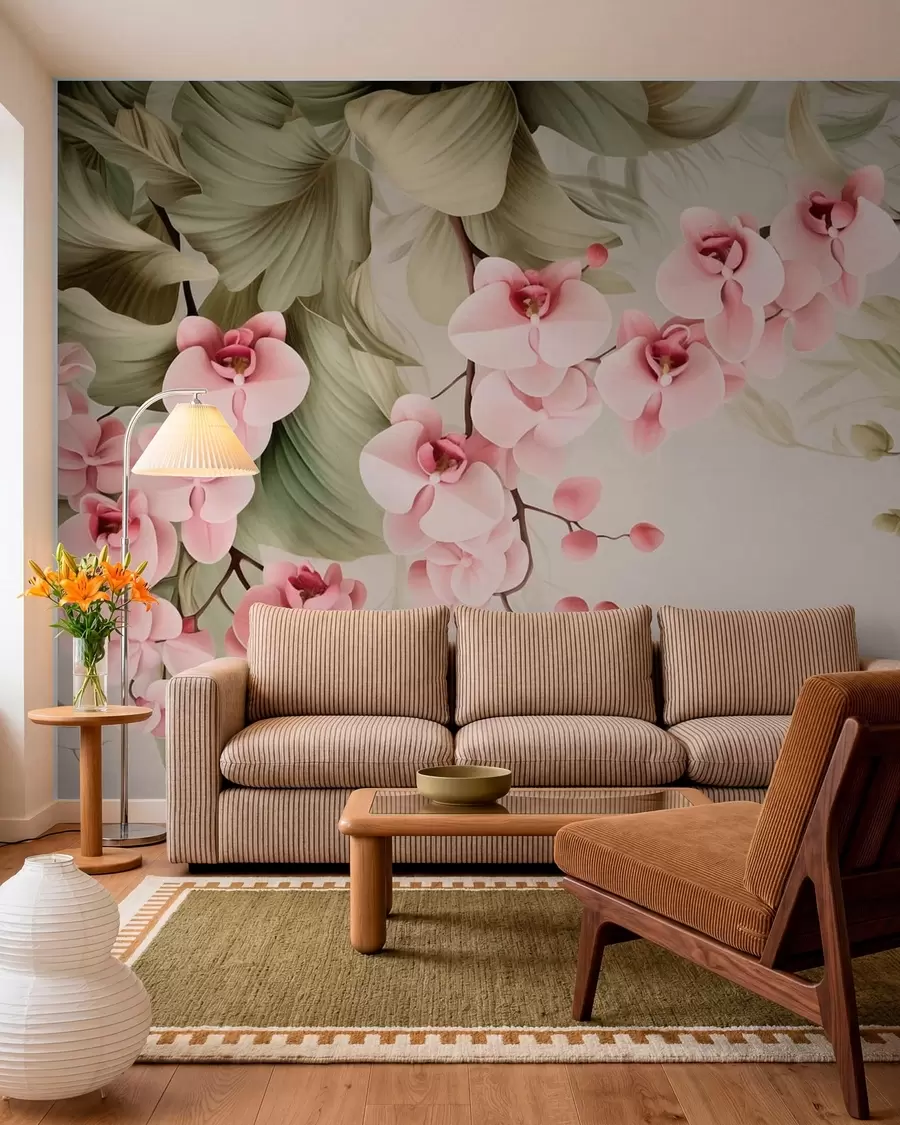 Fotobehang Orchideeën, hangplanten w05619