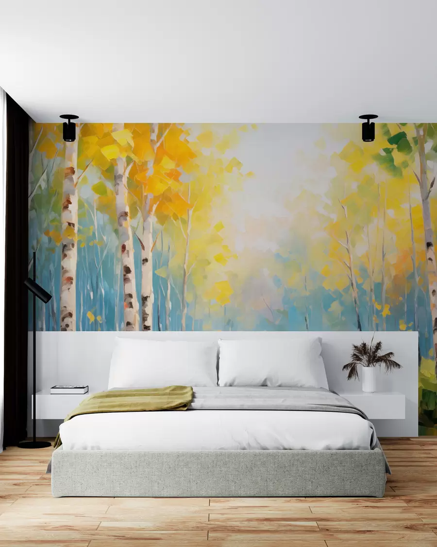 Papier peint photo Arbres, bouleaux w05620