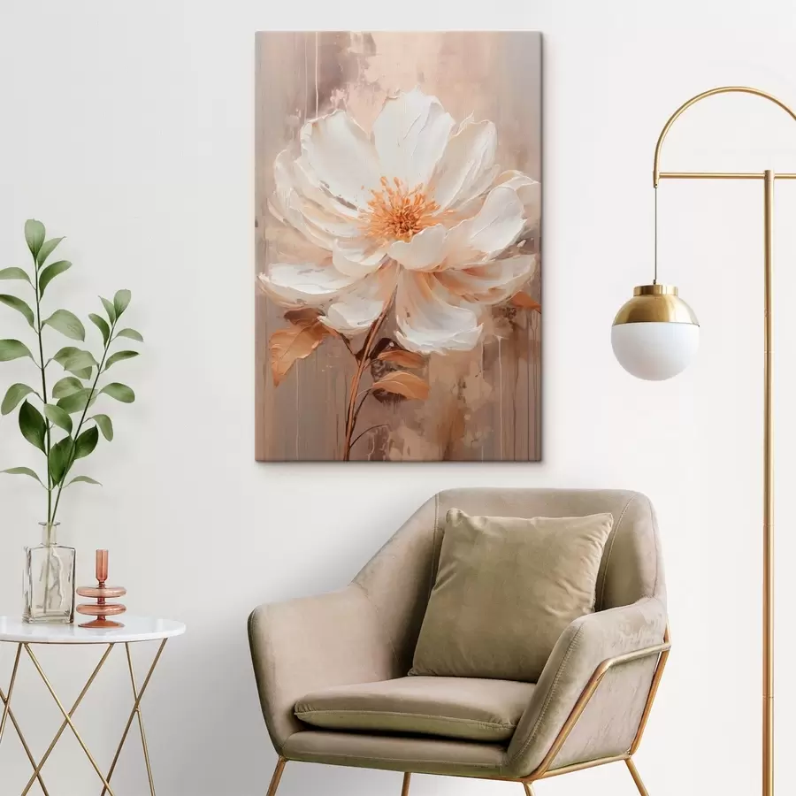  Peintures Une fleur délicate sur un fond abstrait aux tons doux s49181
