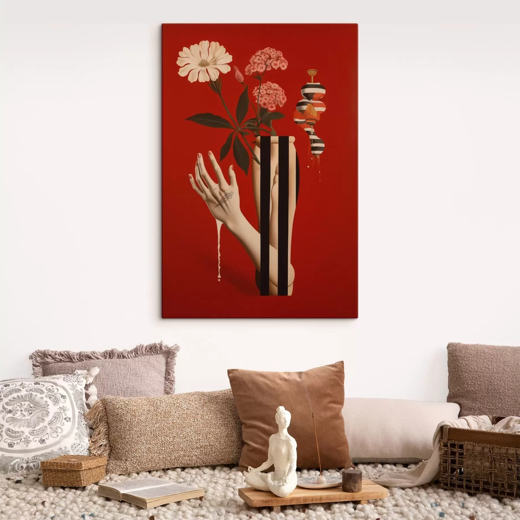  Peintures Composition abstraite avec un vase et des fleurs s49192