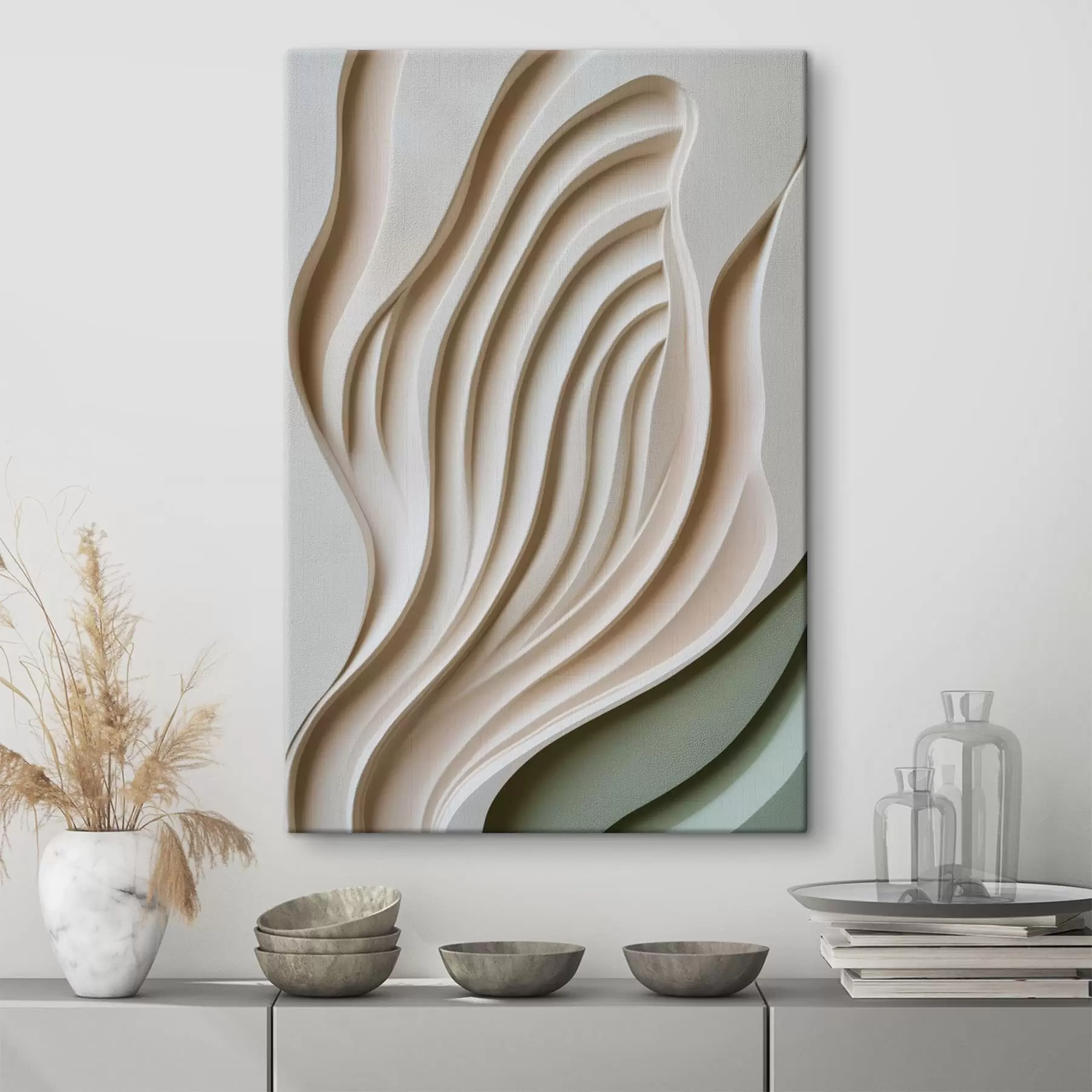  Peintures Des lignes fluides en relief dans des tons clairs s49194