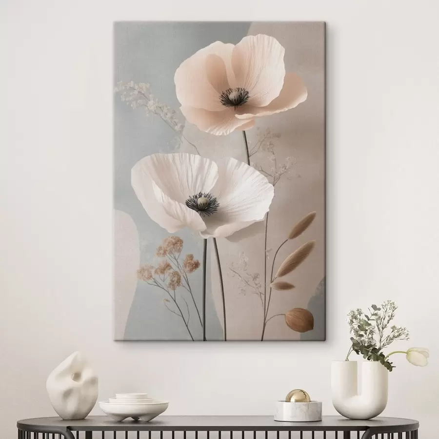 Peintures Des coquelicots pâles sur un fond aux tons pastel s49200