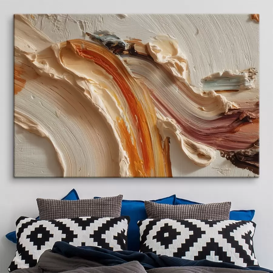  Schilderijen Abstracte penseelstreken van dikke, gestructureerde verf s49203