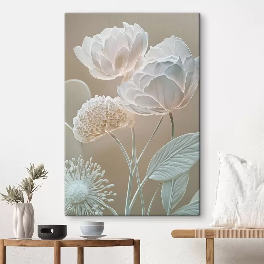  Peintures Fleurs pâles aux pétales d'une texture délicate s49209