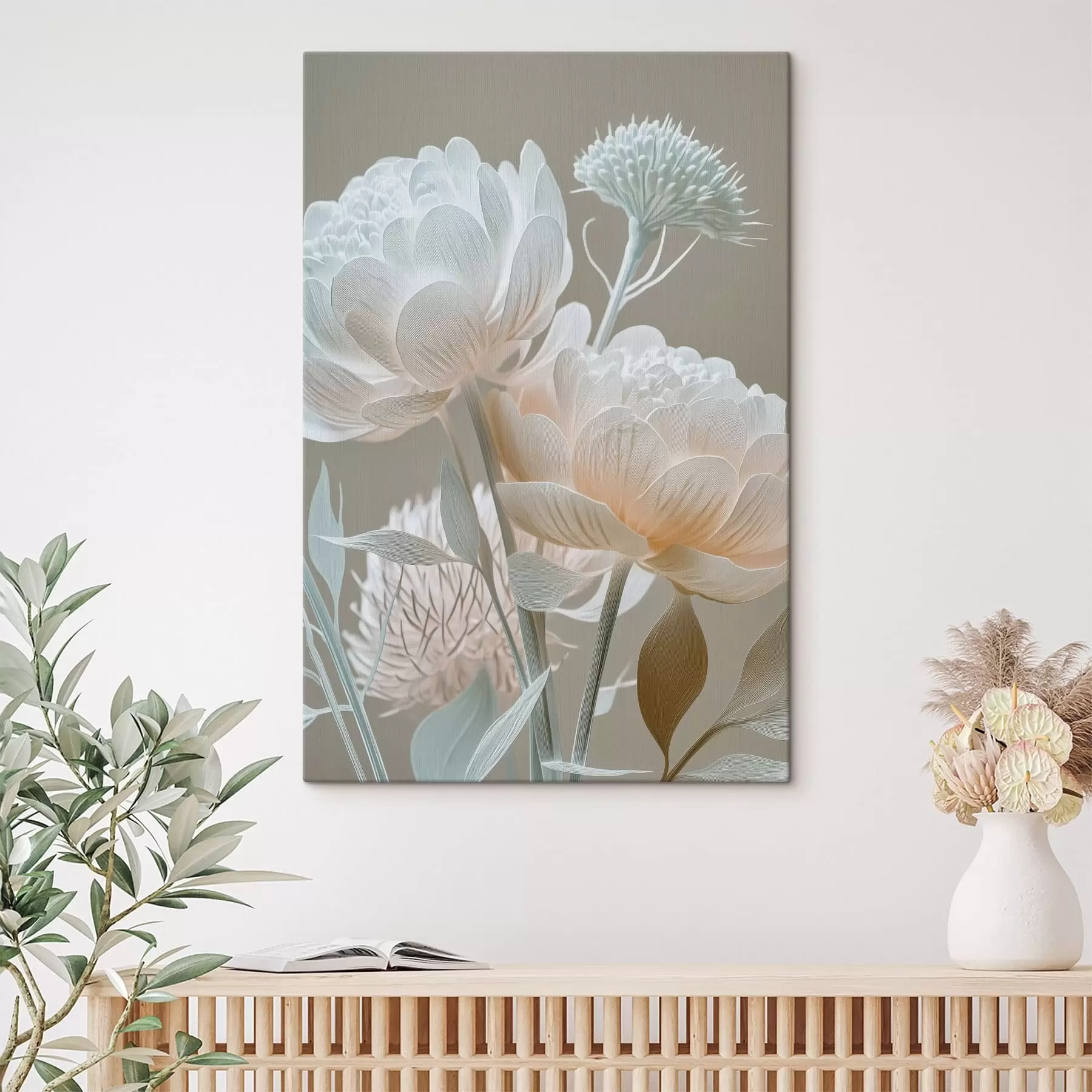  Peintures Composition aérienne de fleurs aux tons pastel s49210