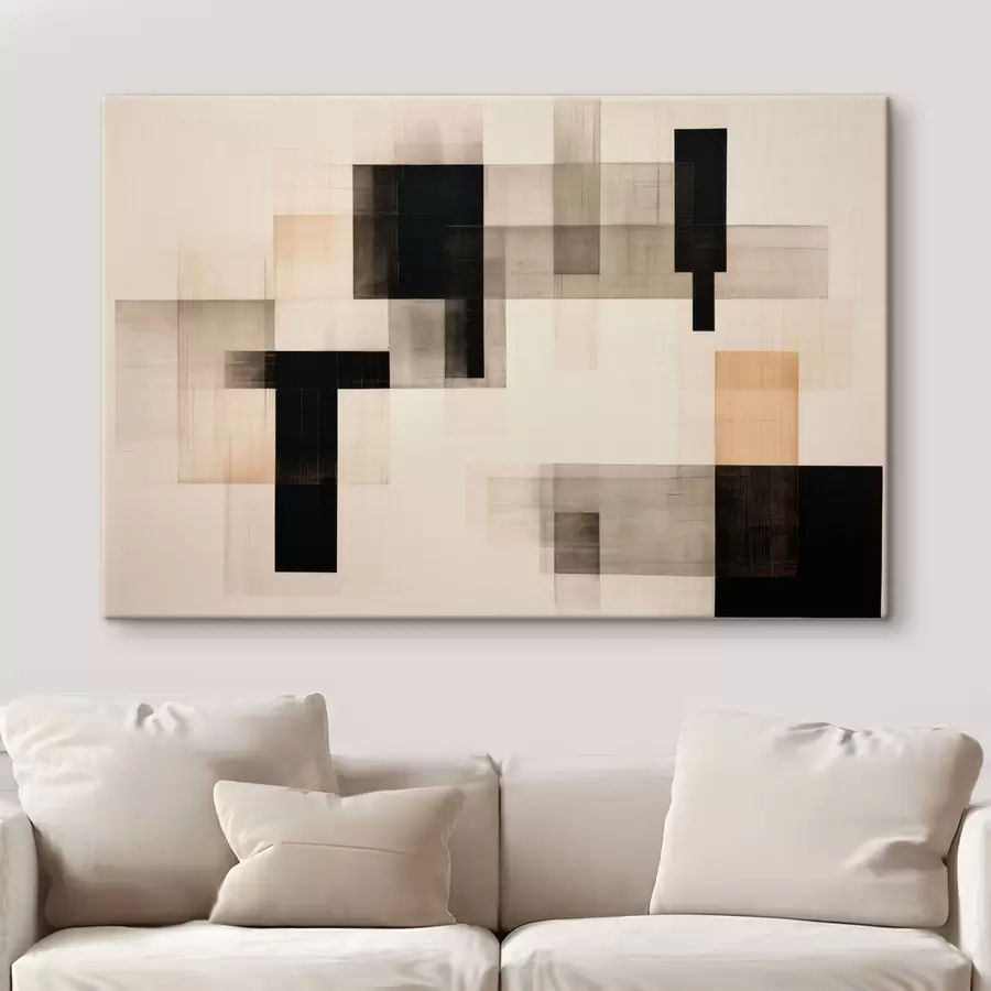 Fotobehang Abstracte compositie van rechthoekige vormen s49221