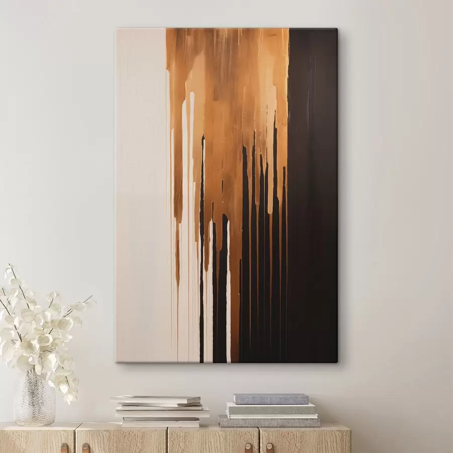 Fotobehang Verticale strepen in warme, donkere tinten s49222
