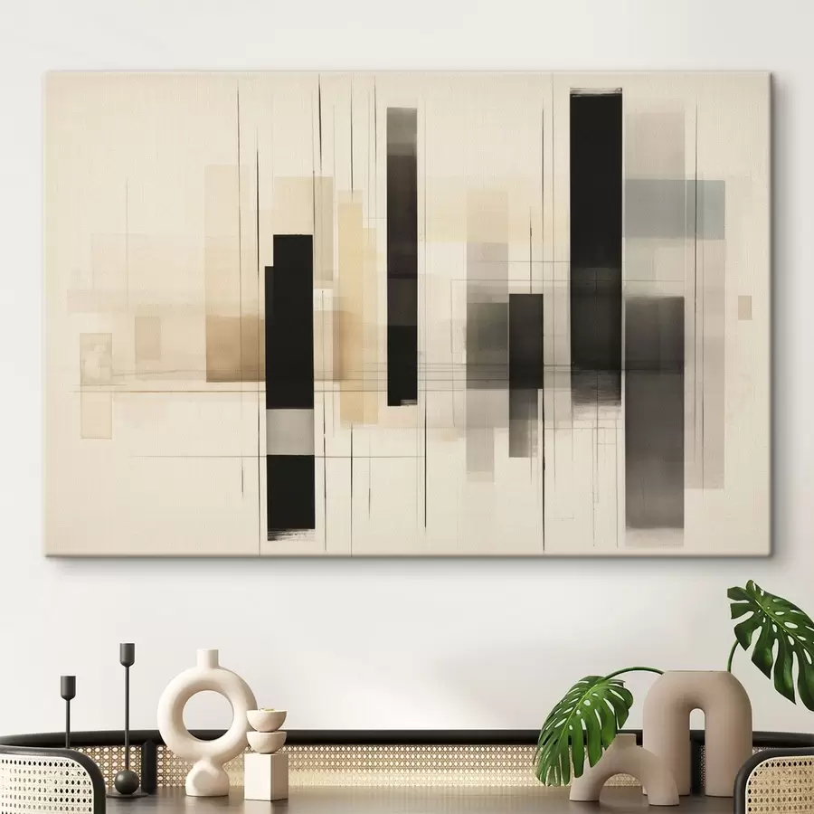 Fotobehang Abstracte verticale patronen in lichte, neutrale tinten s49224