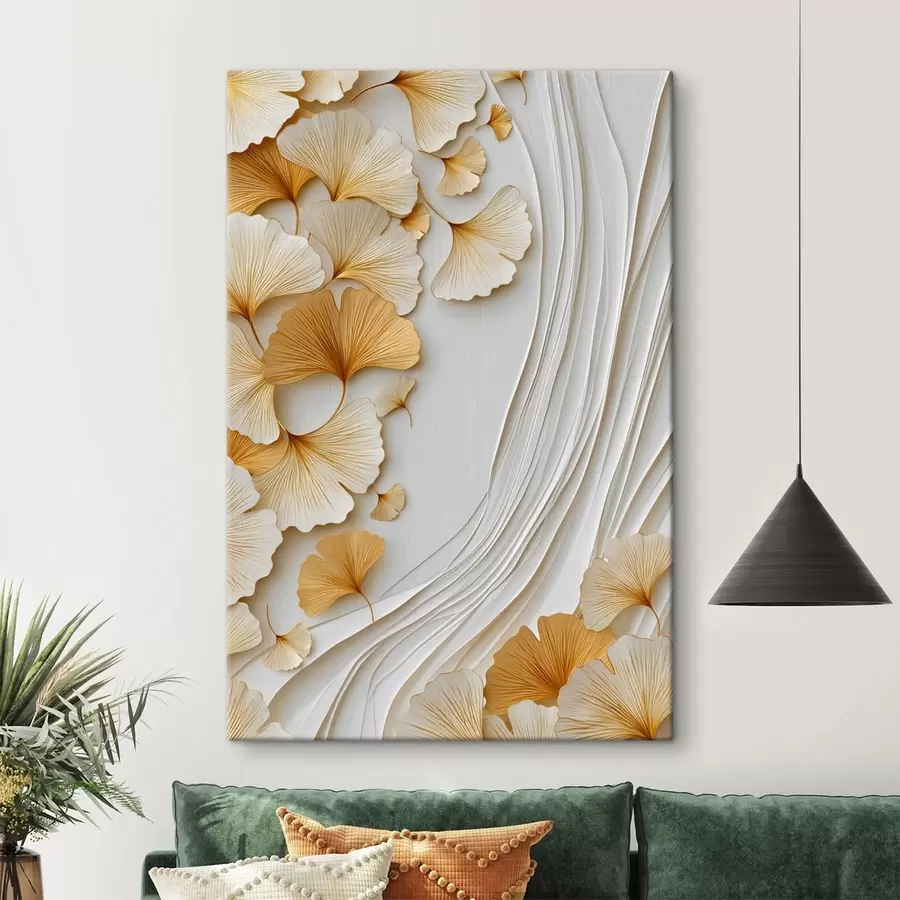  Peintures Une abstraction avec des feuilles de ginkgo s49117