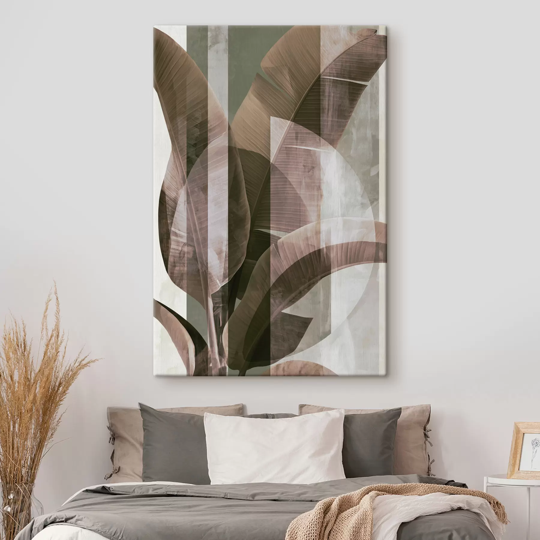  Peintures Abstraction avec des feuilles tropicales s49125