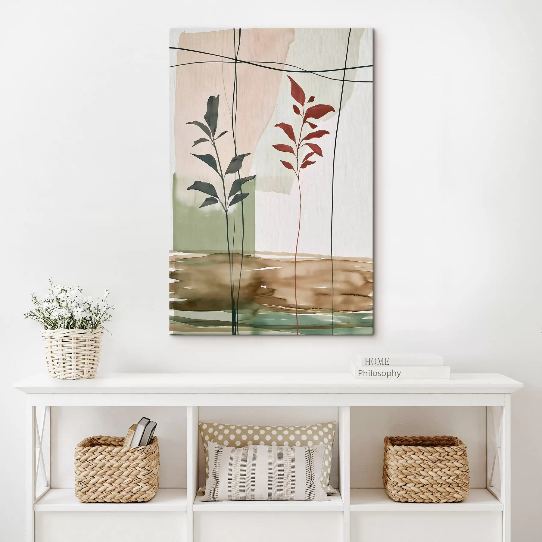  Peintures Abstraction avec des feuilles s49128