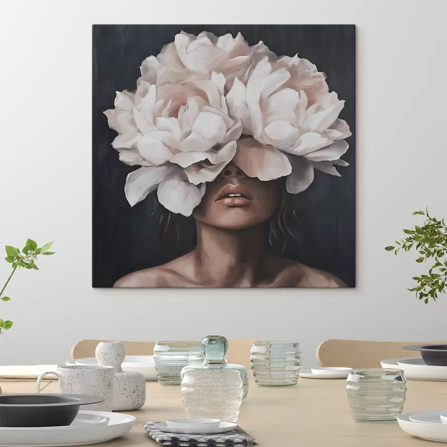  Peintures Une jeune fille aux fleurs s49260