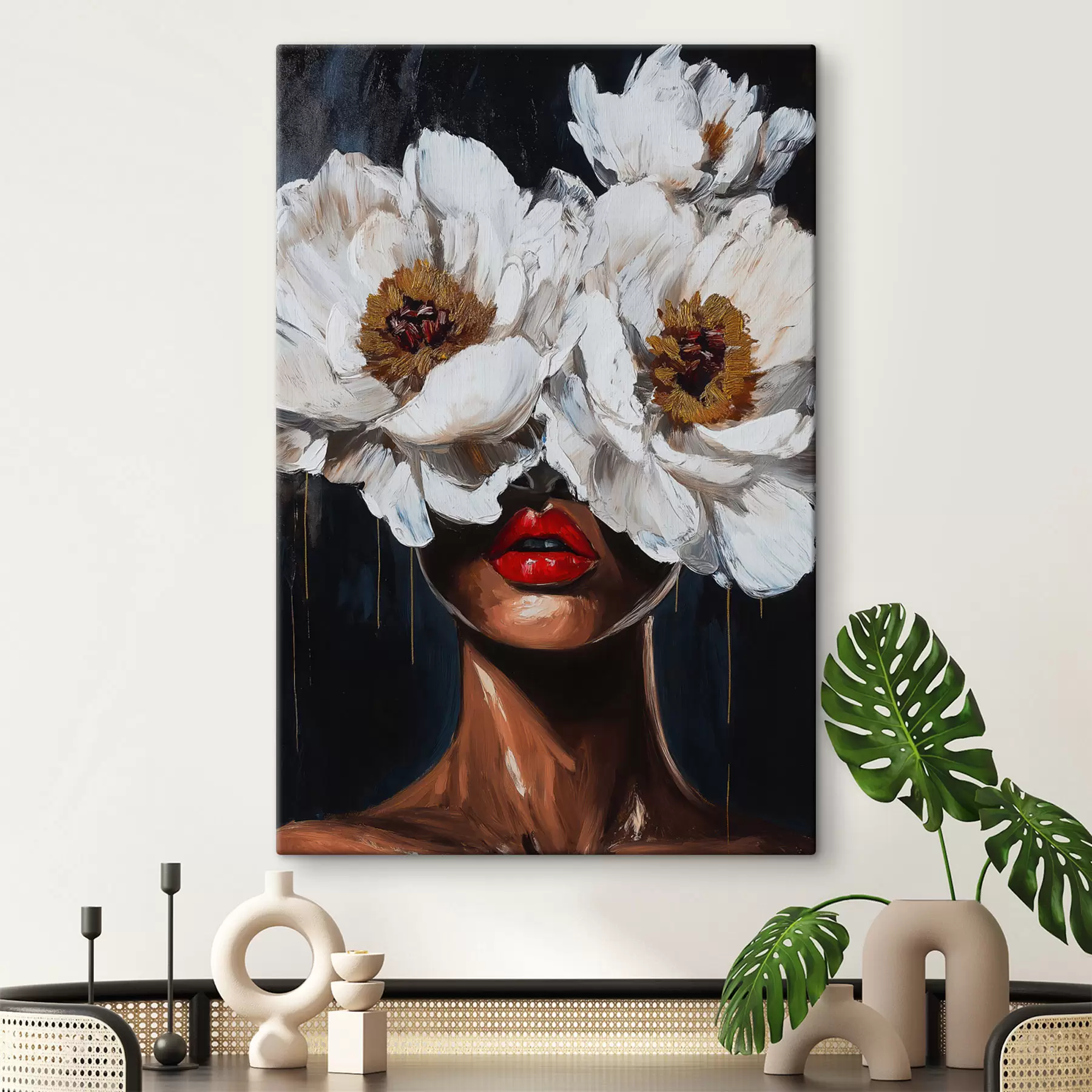  Peintures Fille avec des fleurs s49269